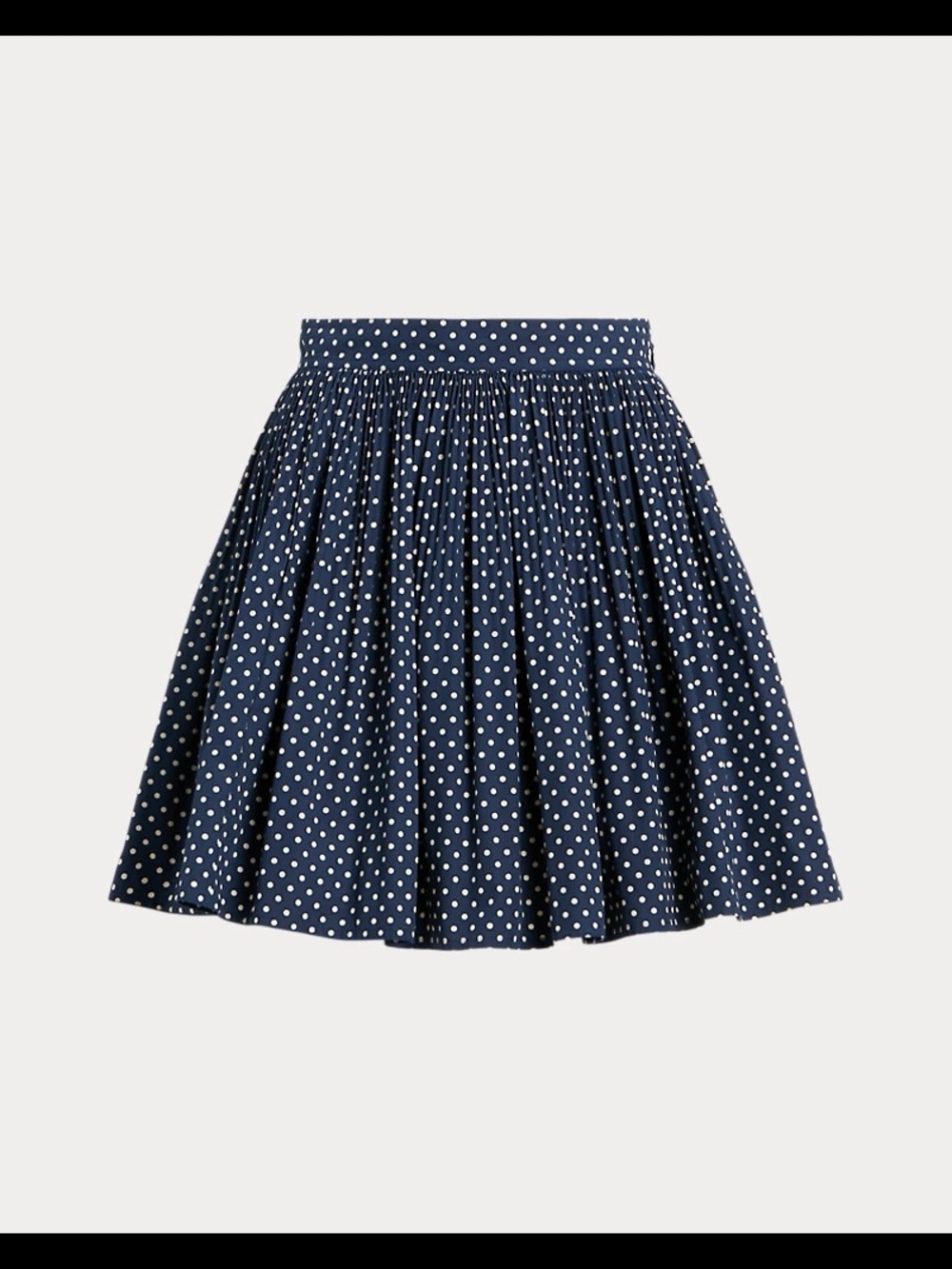 LAUREN RALPH LAUREN Size 4 Navy Blue Polka Dot Pleated Skirt